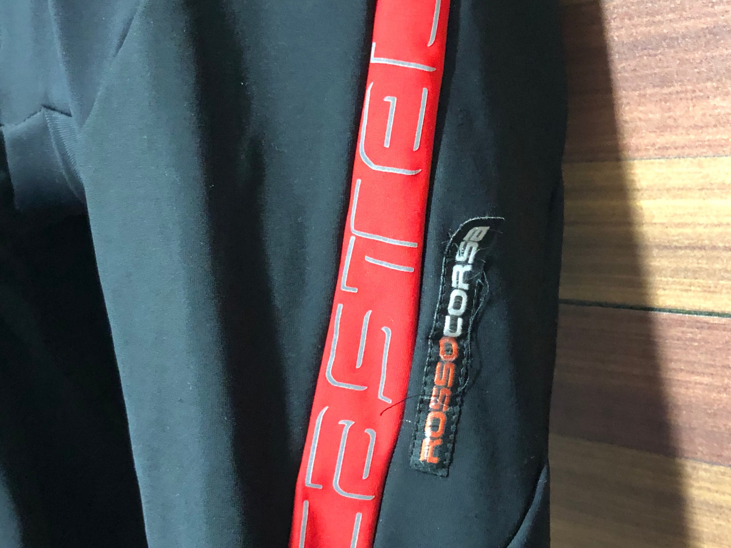 IK420 カステリ CASTELLI ROSSO CORSA ビブタイツ 黒 赤 M 裏起毛