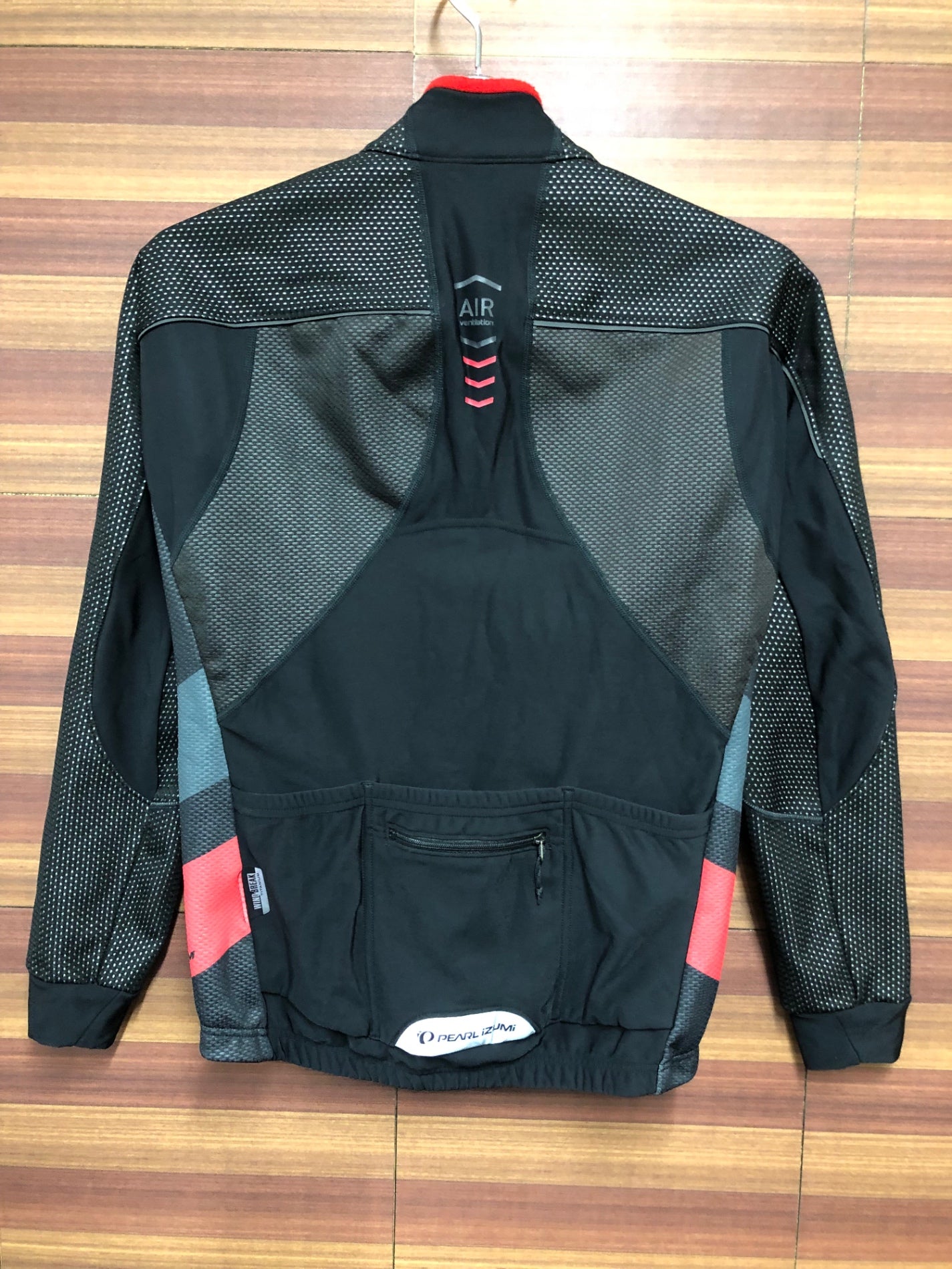 IC762 パールイズミ PEARL iZUMi 長袖サイクルジャケット 黒 赤 S 裏起毛 ※匂い