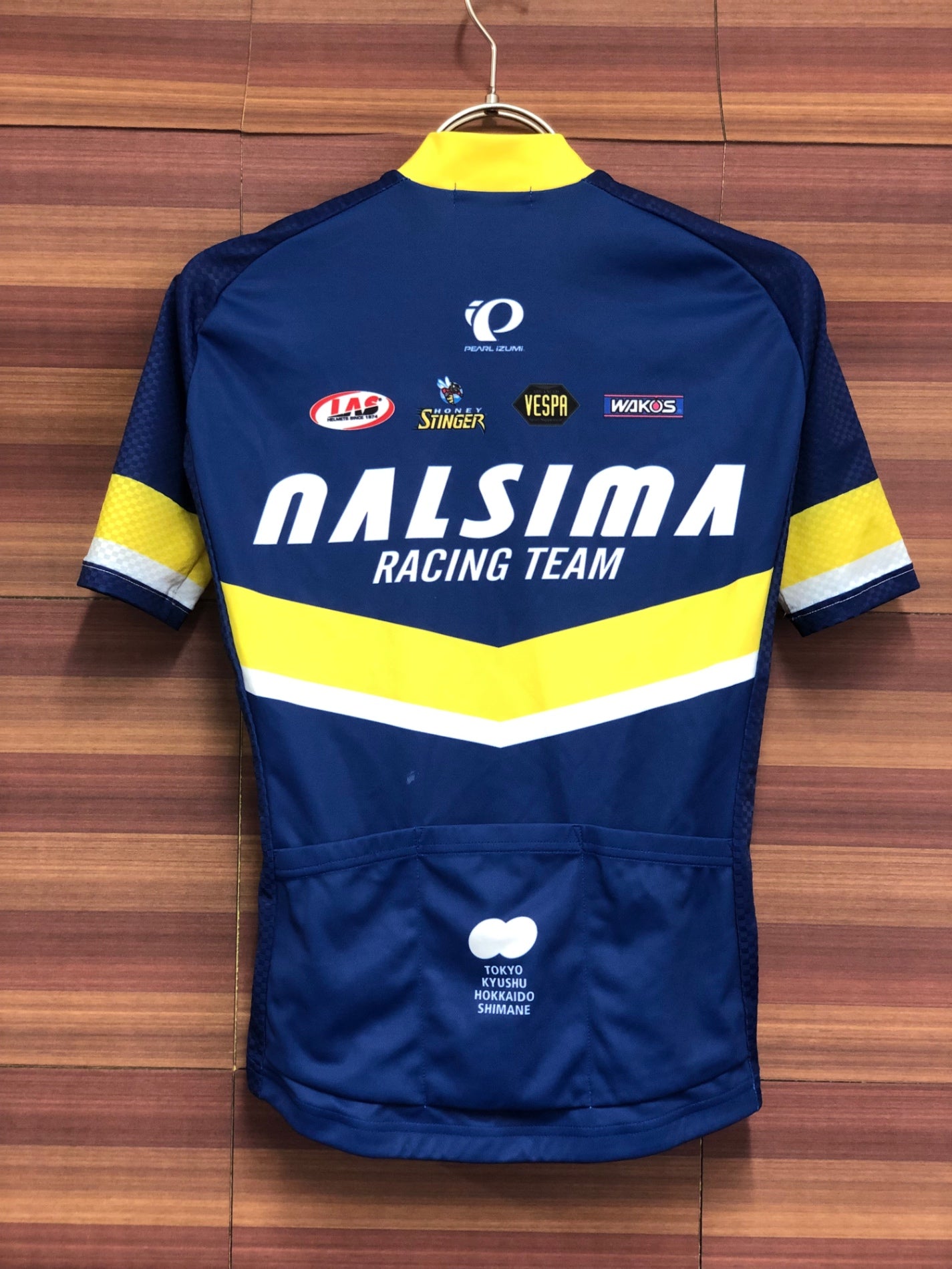 IS109 パールイズミ PEARL iZUMi 半袖 サイクルジャージ 紺 黄 S