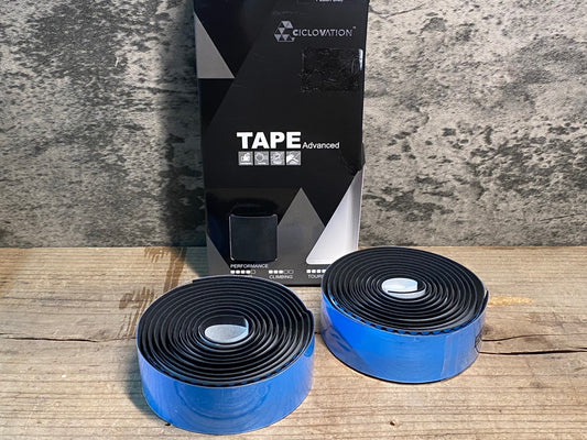 IY060 シクロベイション CICLOVATION LEATHER TOUCH バーテープ 青 黒