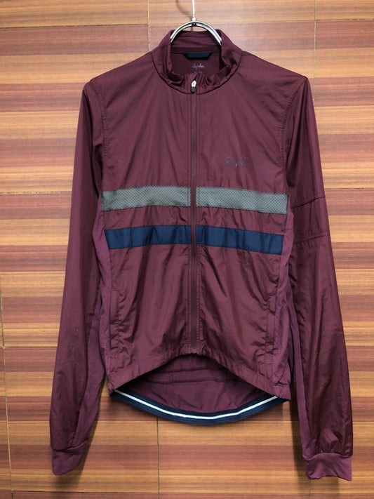 IJ409 ラファ Rapha MEN'S LONG SLEEVE WINDBLOCK BREVET JERSEY 長袖 サイクルジャケット バーガンディ S