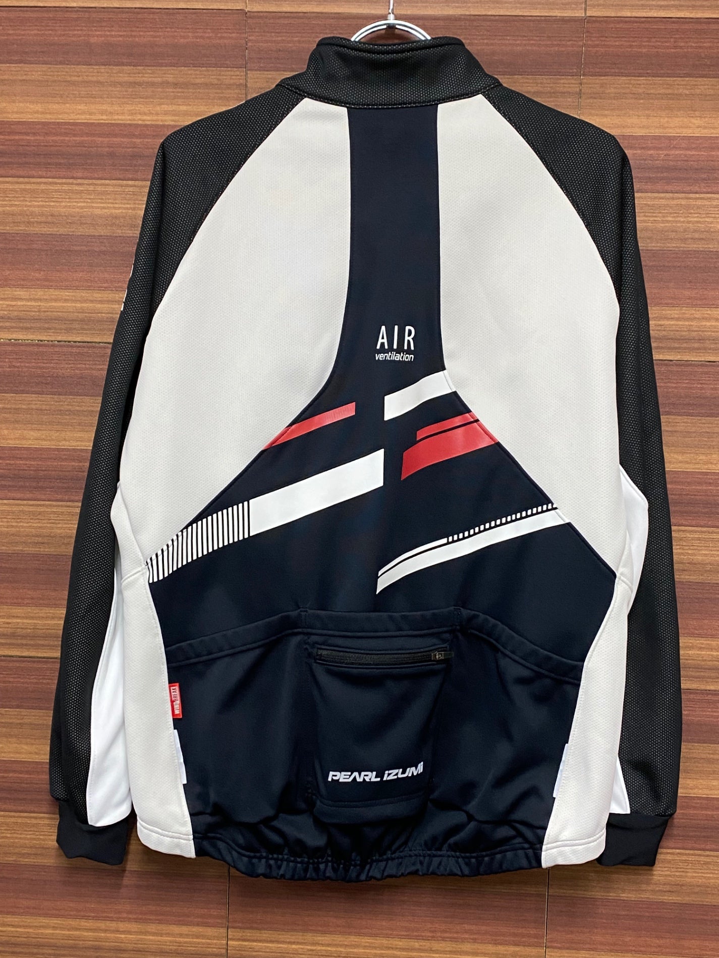 IN181 パールイズミ PEARL iZUMi 長袖 サイクルジャケット 黒 白 M 裏起毛 WINDBREAK