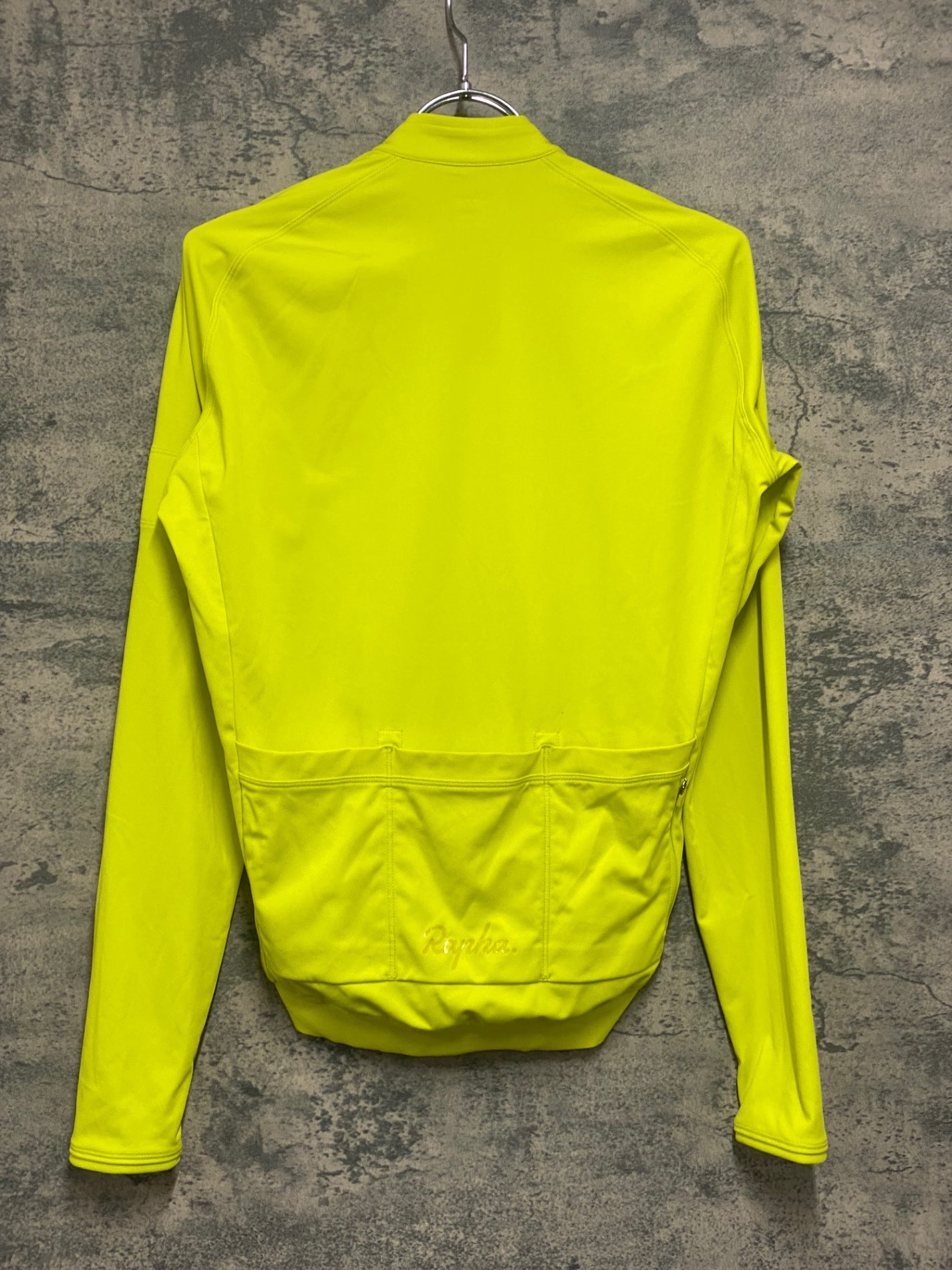 IV512 ラファ Rapha MEN'S LONG SLEEVE CORE JERSEY 長袖 サイクルジャージ 黄 S 裏起毛 ※汚れ