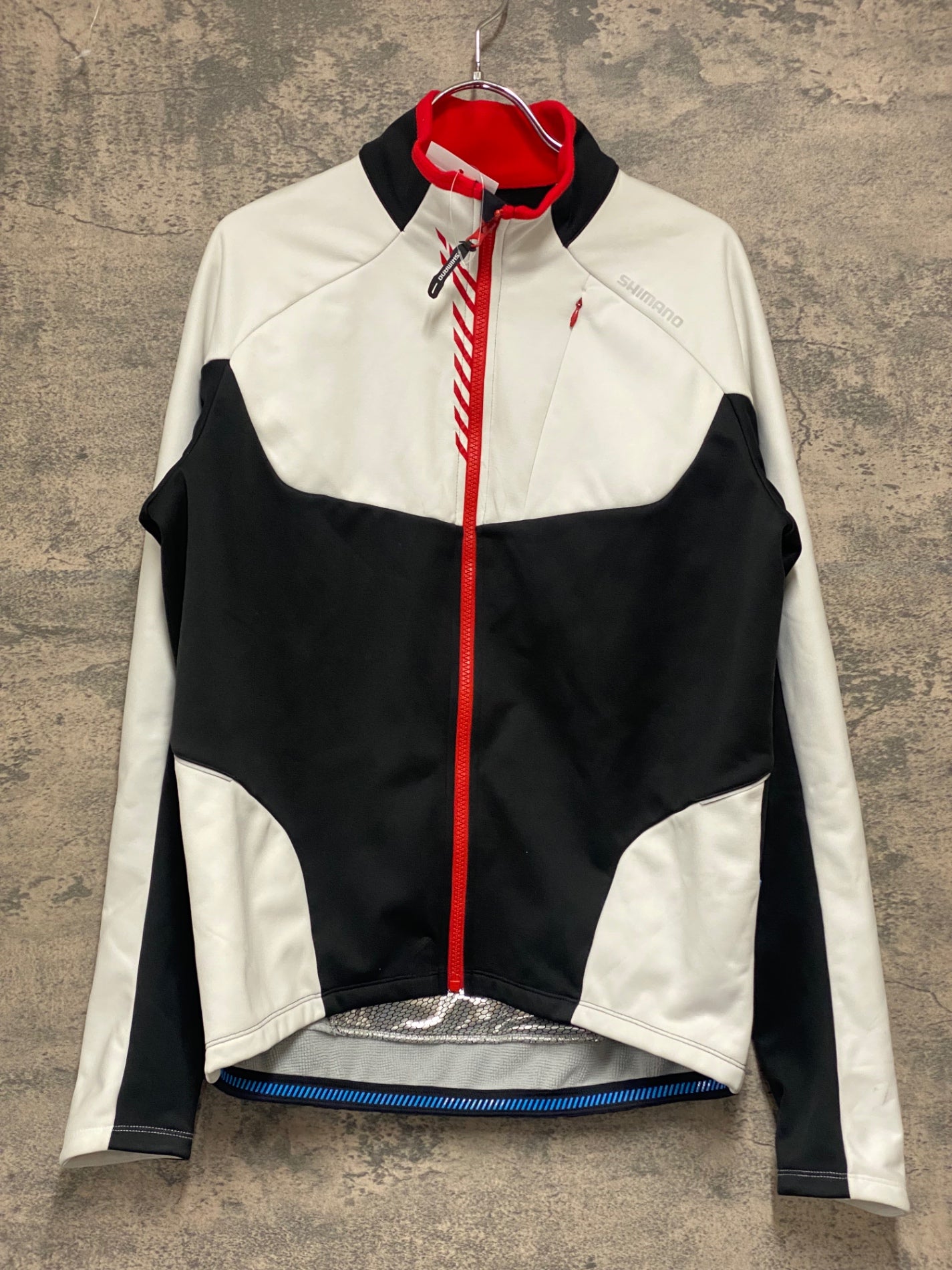 JA171 シマノ SHIMANO 長袖 サイクルジャケット 白 黒 L 裏起毛