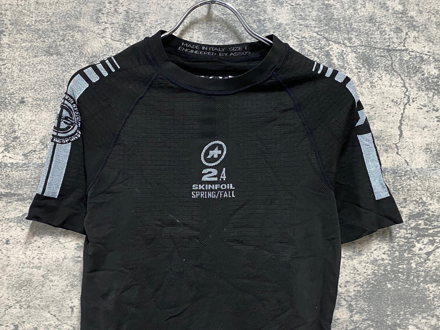 JB289 アソス assos SKINFOIL 2.4 半袖 ベースレイヤー 黒 SIZE1 SPRING/FALL