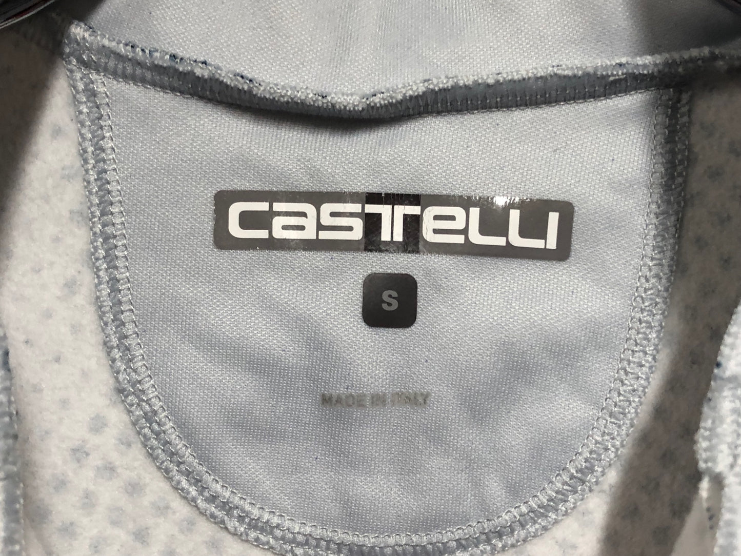 II035 カステリ CASTELLI 裏起毛 長袖 サイクルジャージ 水色 S