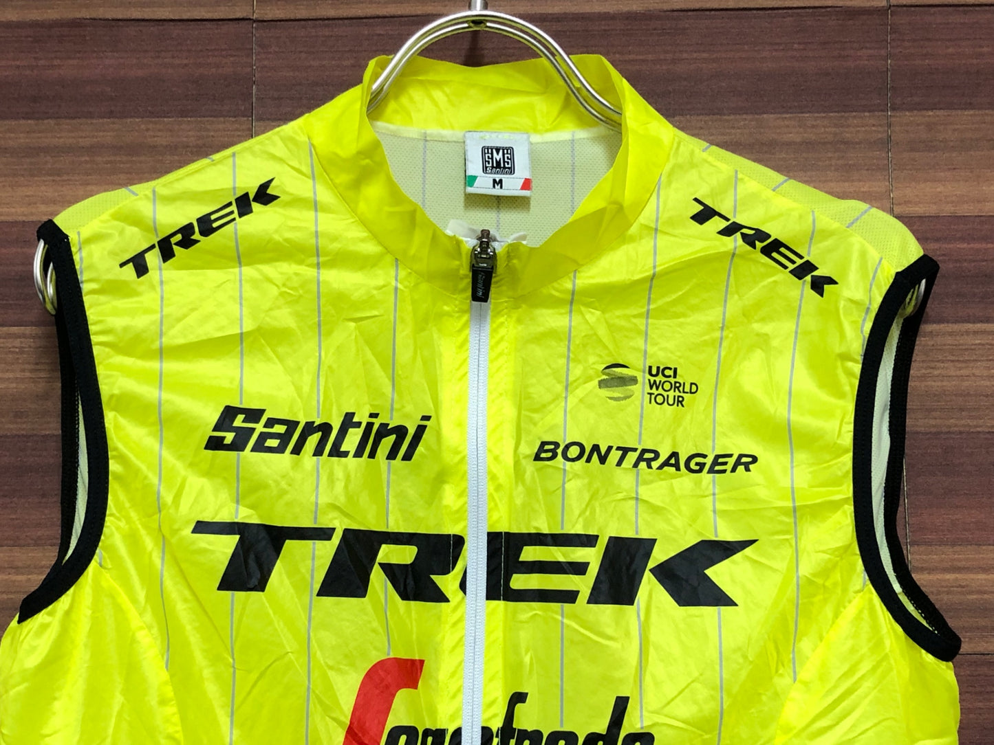 IP219 サンティー二 SANTINI TREK Segafredo サイクルベスト ジレ 黄緑 M