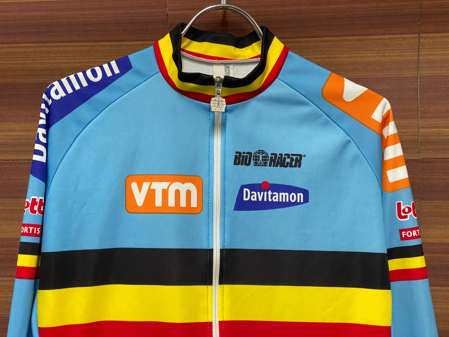 IT847 ビオレーサー BIORACER 長袖 サイクルジャージ 水色 S 裏起毛