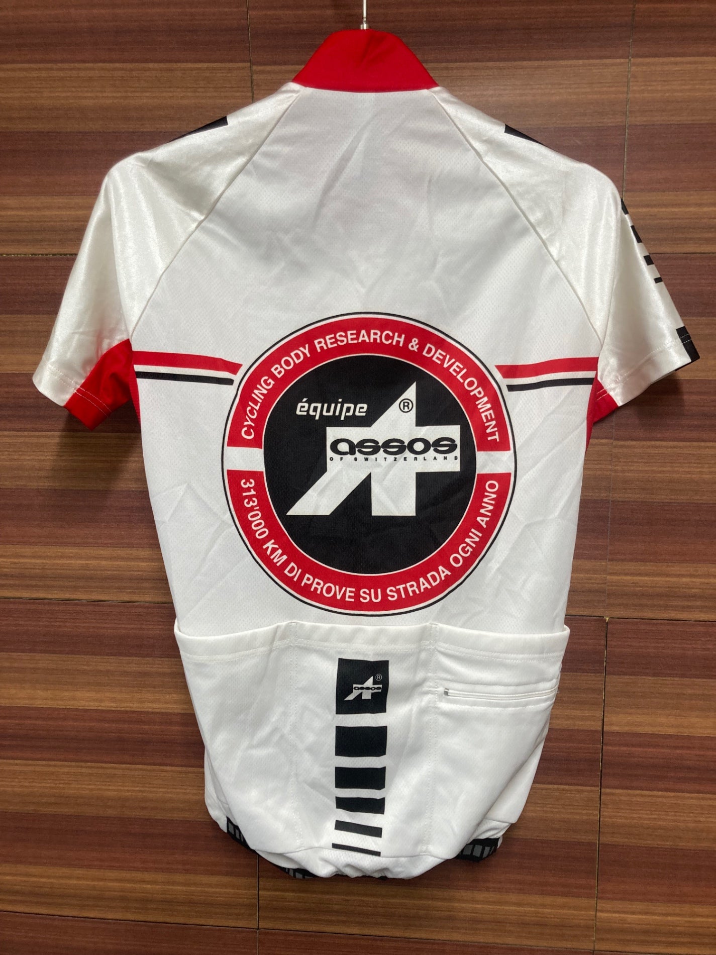 IO894 アソス ASSOS エキップ equipe 半袖サイクルジャージ 白赤 XSサイズ