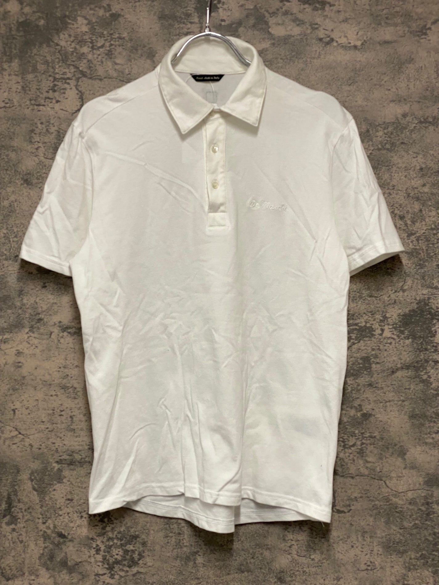 JD961 デマルキ De Marchi 半袖 ポロシャツ バックポケット 白 M