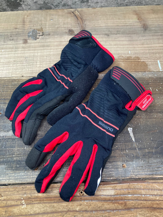 IO730 シマノ SHIMANO 長指 グローブ 黒 赤 M GORE WINDSTOPPER