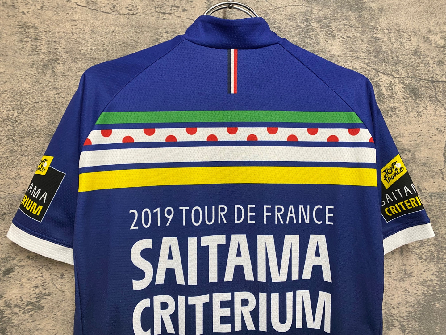 IV588 ルコックスポルティフ le coq sportif 半袖サイクルジャージ 青 L SAITAMA CRITERIUM