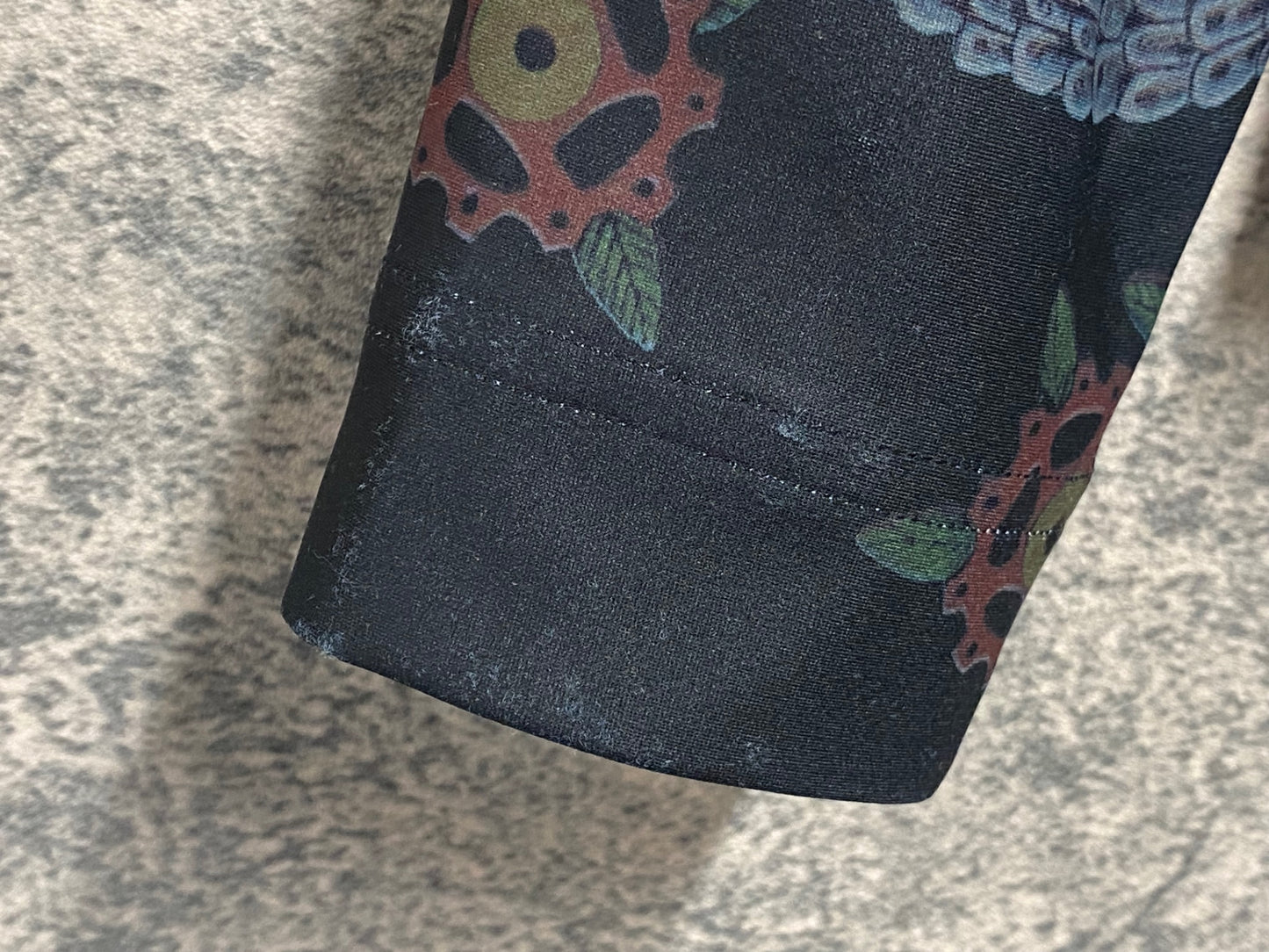 JC855 サイコロジー CYCOLOGY 長袖 サイクルジャージ 黒 ドクロ S