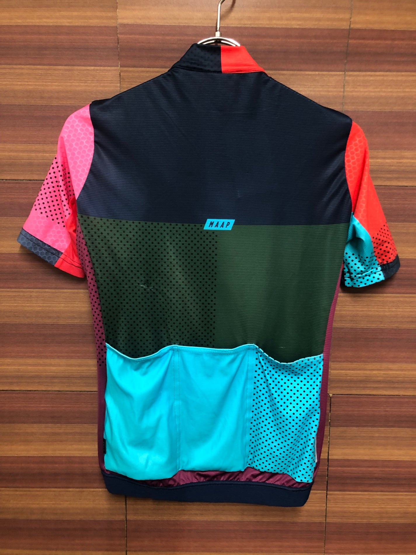 IT817 マープ MAAP 半袖 サイクルジャージ 紺 ピンク 深緑 総柄 XS