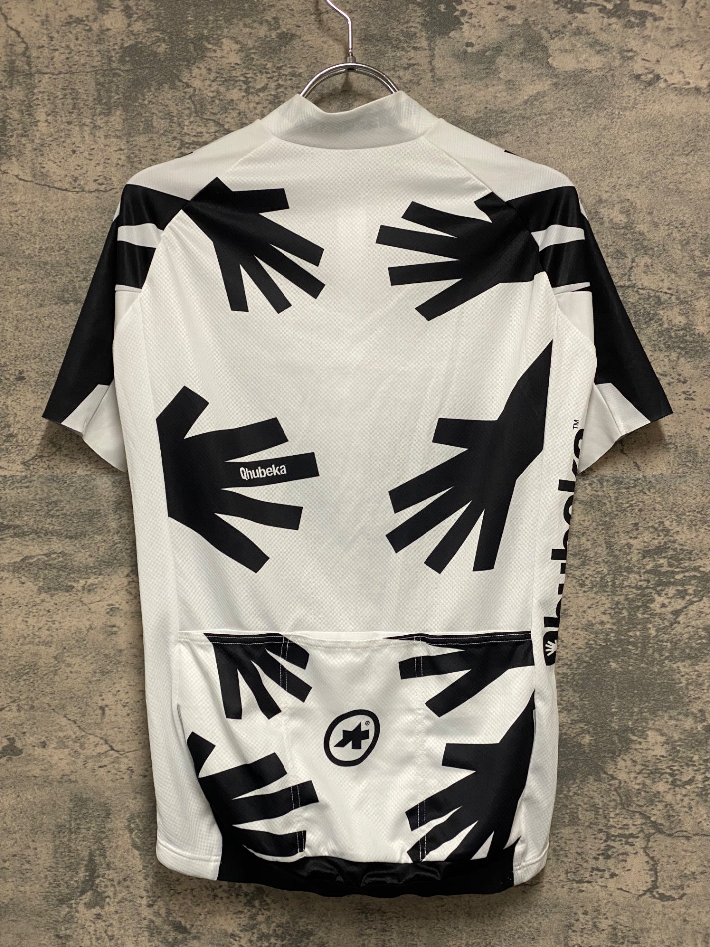 JB911 アソス ASSOS Qhubeka 半袖 サイクルジャージ 白 黒 ※サイズ不明