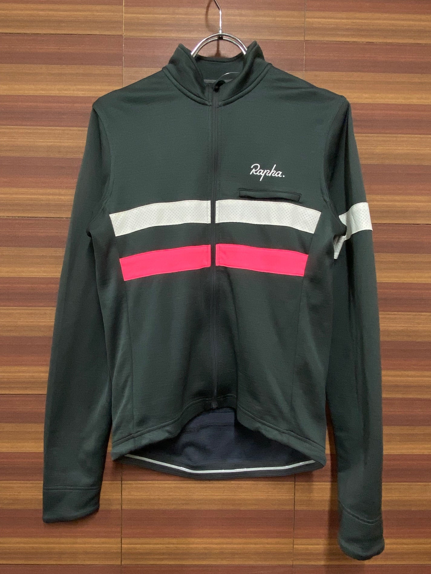 II058 ラファ Rapha BREVET JERSEY 長袖 サイクルジャージ グレー S