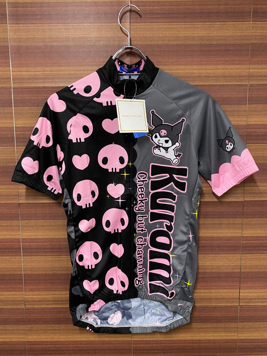 IS011 ウエイブワン WAVE ONE 半袖 サイクルジャージ 黒 グレー L マイメロディ スカル