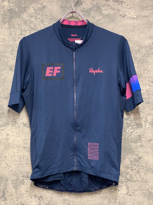 IY515 ラファ Rapha EF PRO TEAM TRAINING JERSEY 半袖 サイクルジャージ 紺 L