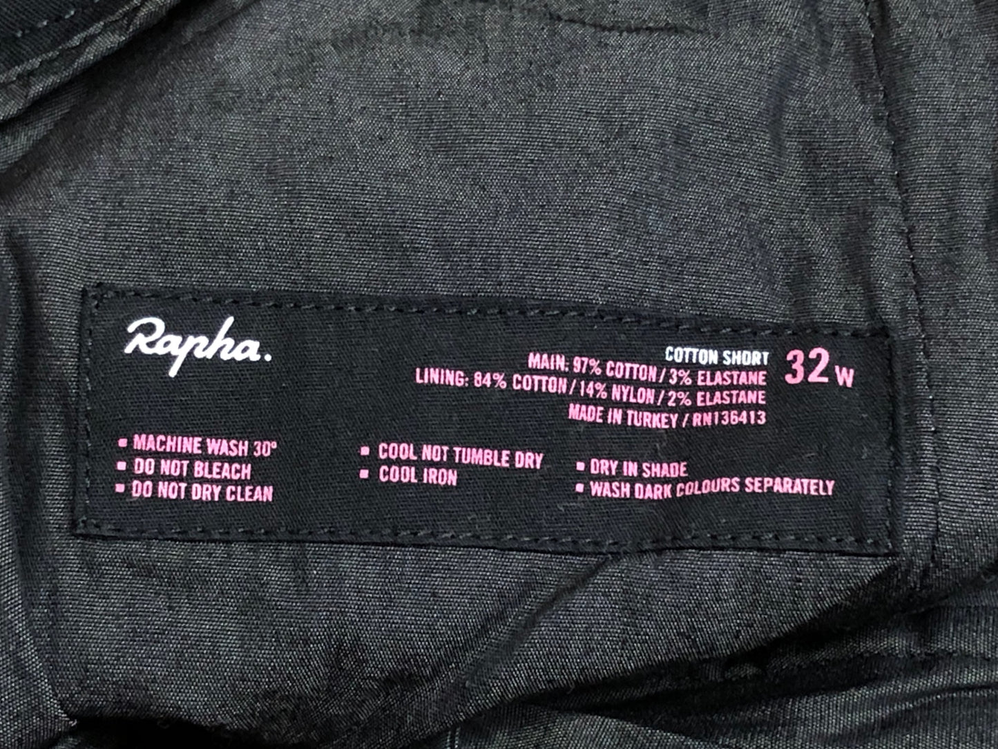 IO136 ラファ Rapha COTTON SHORTS サイクルパンツ 黒 32W