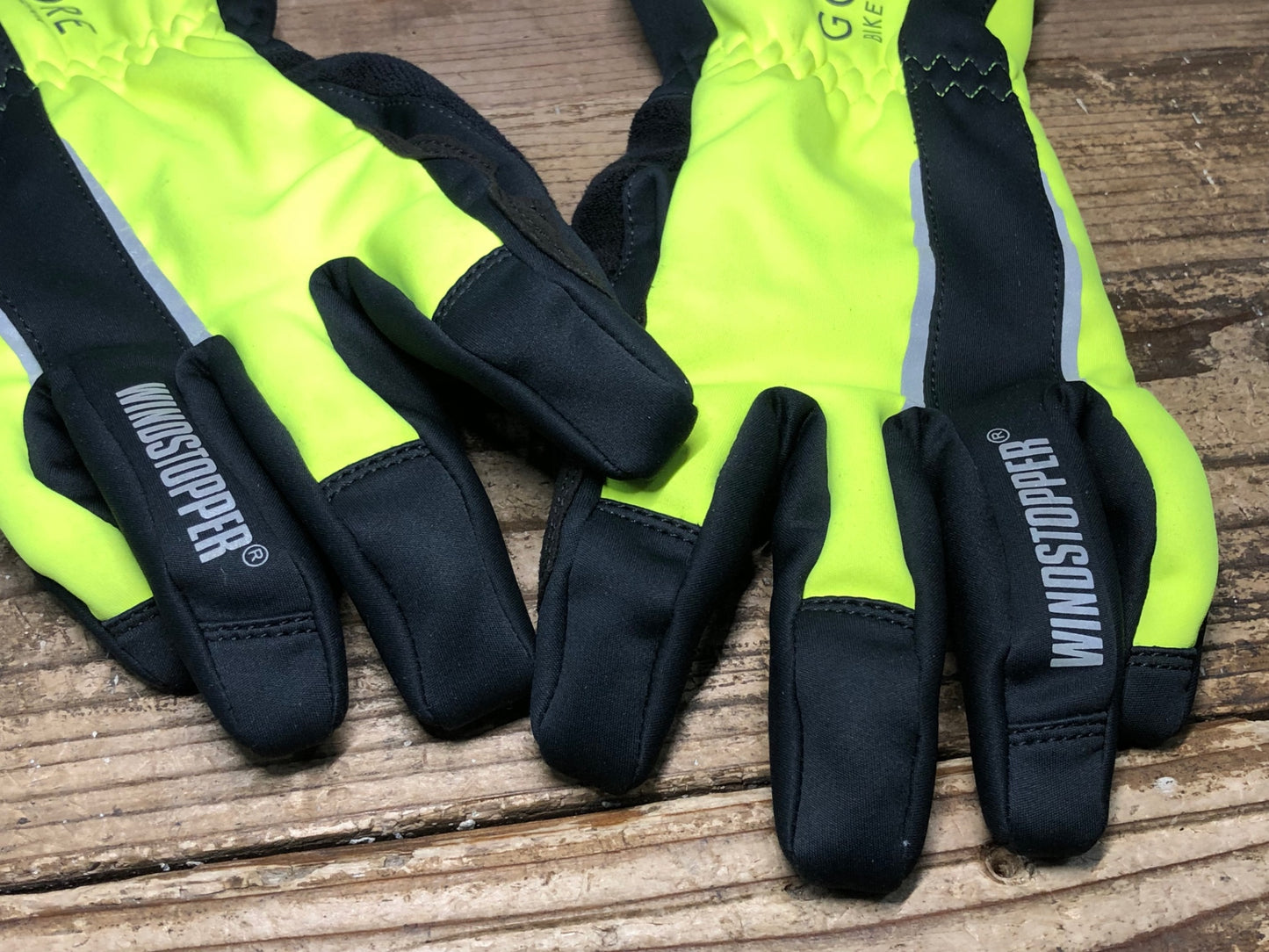 JC311 ゴア GORE BIKE WEAR WINDSTOPPER 裏起毛 長指 サイクルグローブ 黄 L