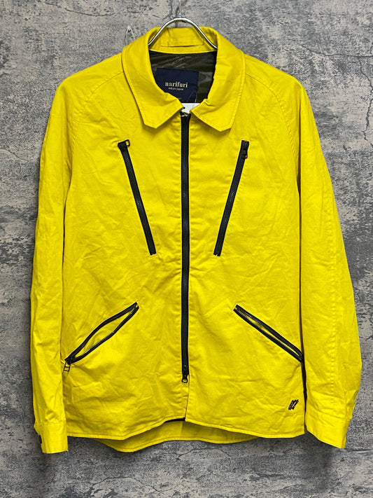 JB768 ナリフリ narifuri 綿麻 サイクルジャケット 黄色 M