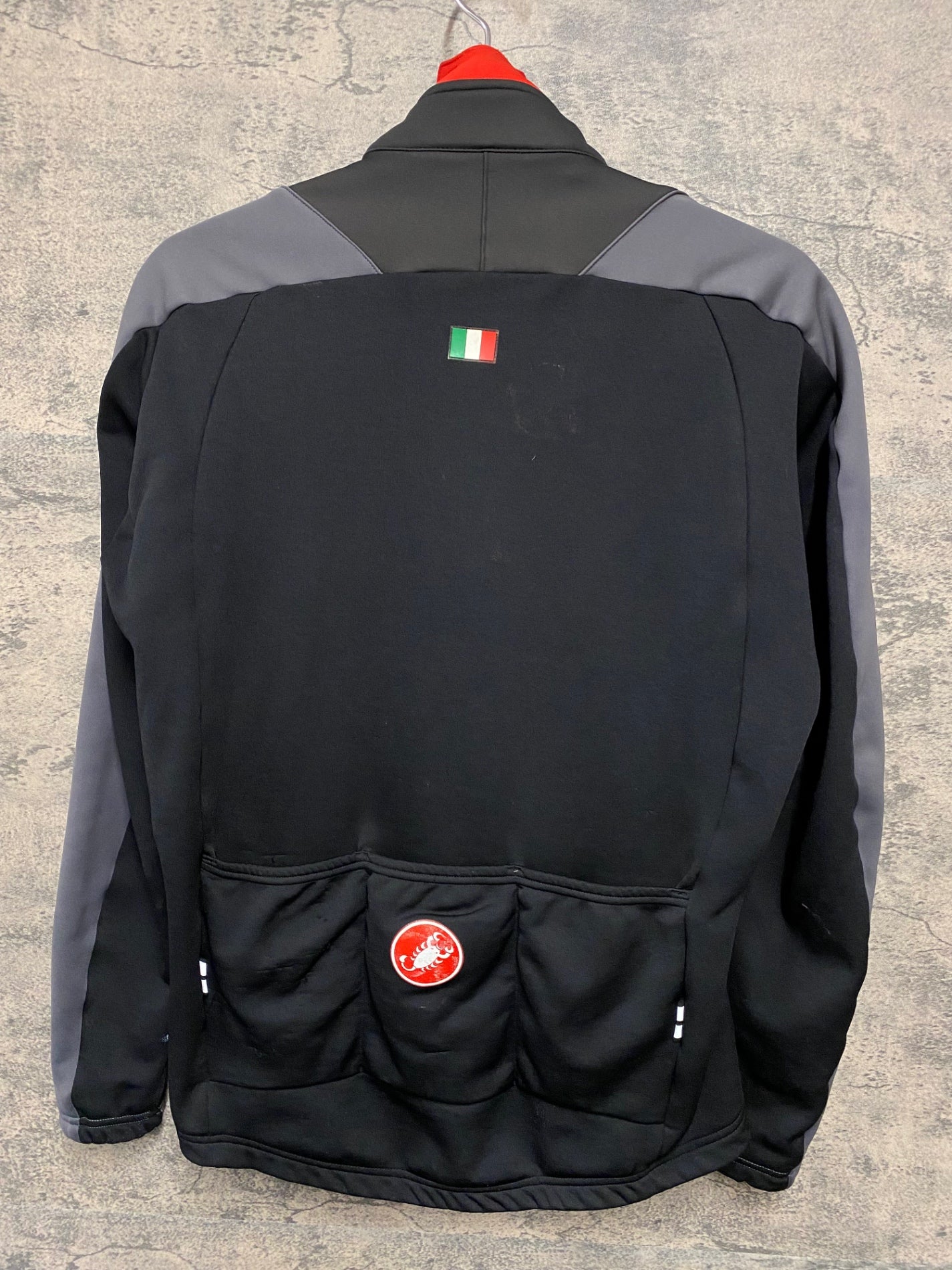 JC154 カステリ CASTELLI 長袖 サイクルジャケット 黒 M 裏起毛 ※スレ大