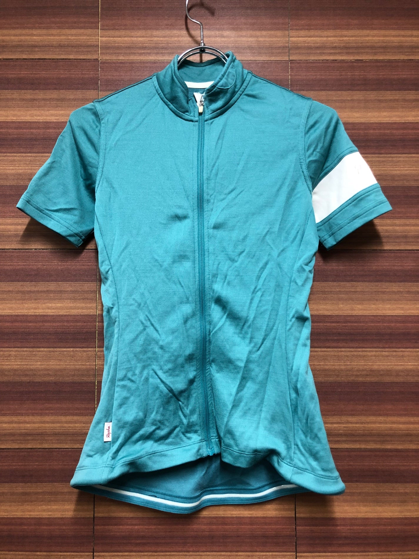 IF731 ラファ Rapha WOMEN'S CLASSIC JERSEY 半袖サイクルジャージ ターコイズ XS ほつれあり 裾ゴム のび