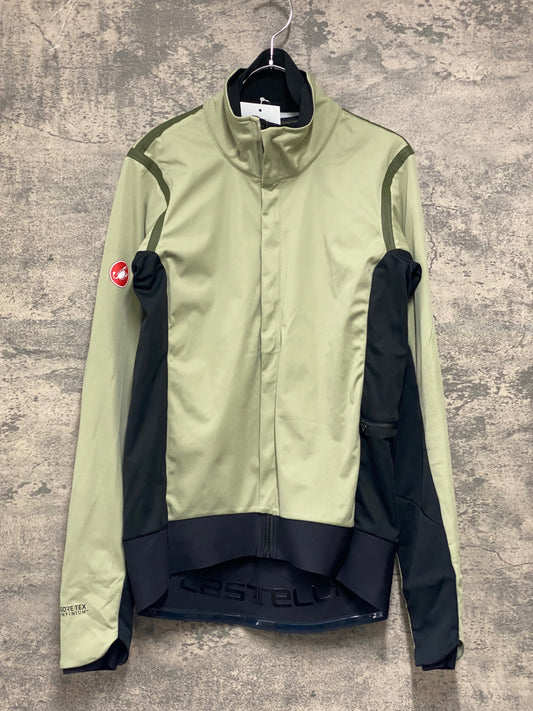 JA385 カステリ CASTELLI ROSSO CORSA ALPHA ROS2 JACKET長袖 レイヤー サイクルジャケット 薄緑 L 裏起毛