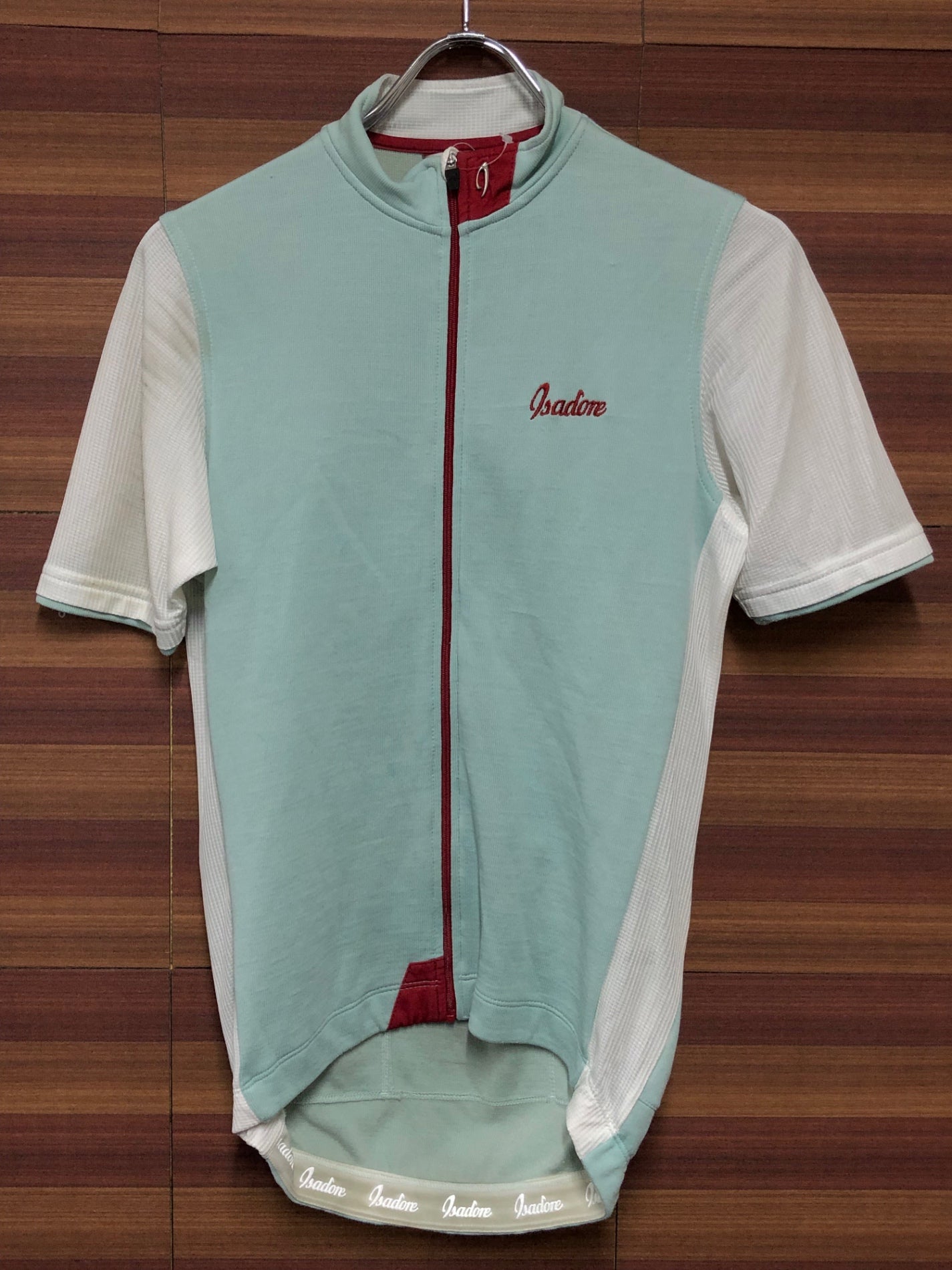 IN525 イザドア Isadore 半袖 サイクルジャージ 水色 白 S ※ほつれ
