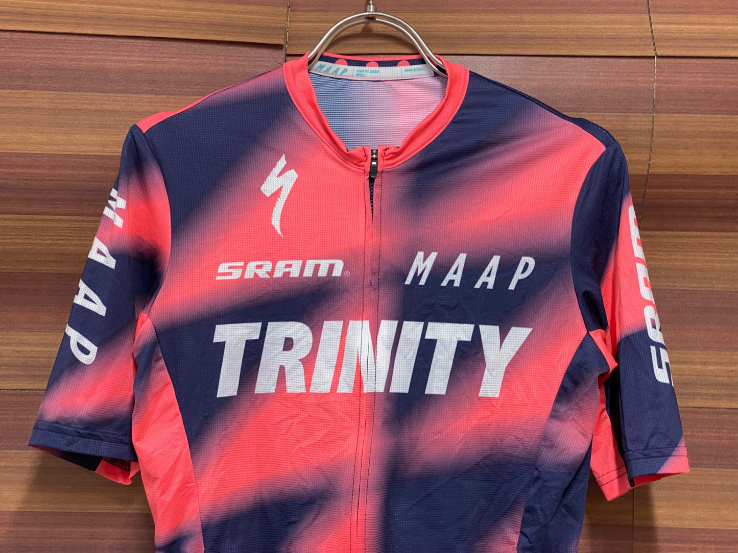 IU392 マープ MAAP PRO FIT JERSEY 半袖 サイクルジャージ ピンク 紺 S TRINITY