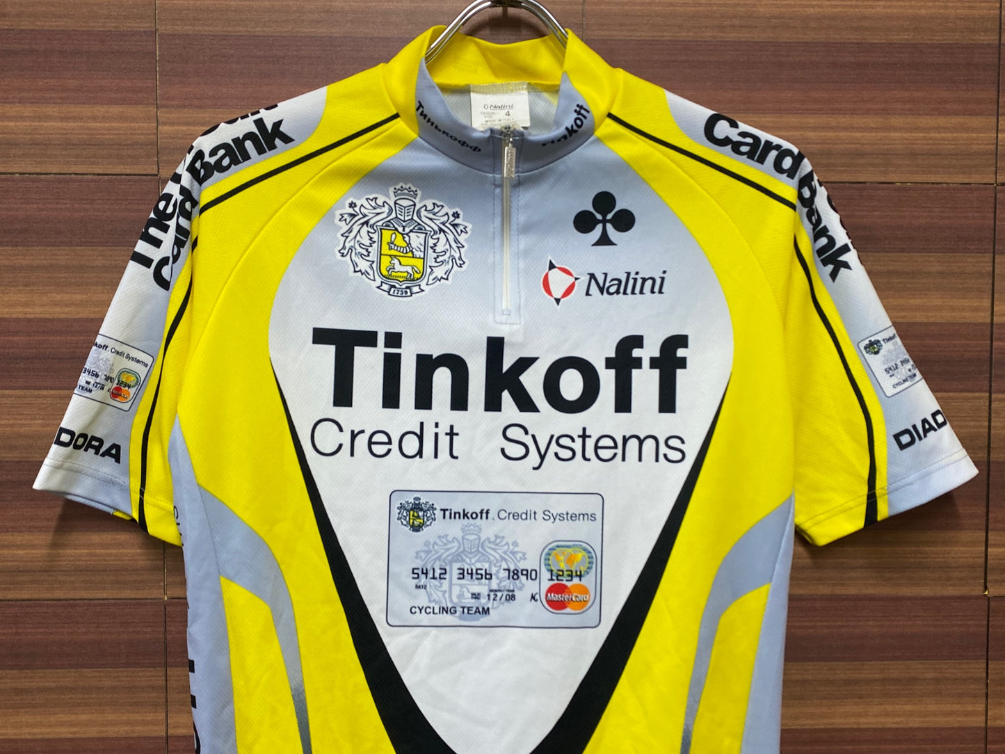 HV139 ナリーニ NALINI 半袖サイクルジャージ 4 黄 Tinkoff ※ほつれ