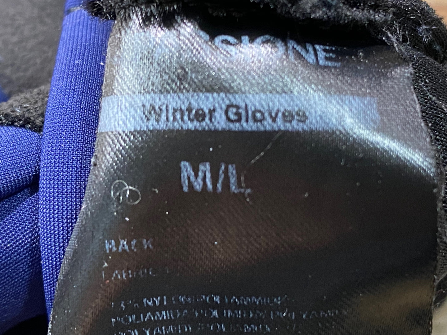 IO549 ラパッション la PASSIONE Winter Gloves 長指 サイクルグローブ 裏起毛 紺 M/L