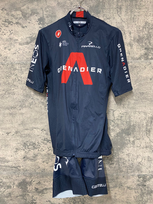 IY446 カステリ CASTELLI 半袖 サイクルジャージ ビブショーツ 上下セット 黒 L INEOS GRENADIERS