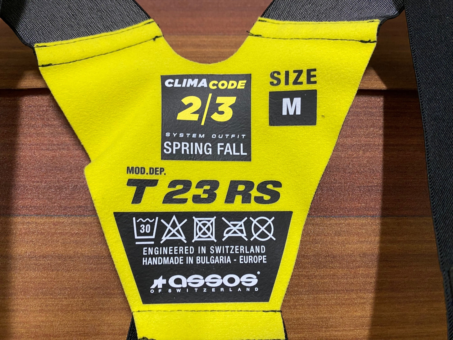 IT808 アソス assos EQUIPE RS SPRING FALL BIB SHORTS S9 ビブショーツ 黒 黄 M 裏起毛 CLIMA CODE 2/3 ※パッド内側汚れ