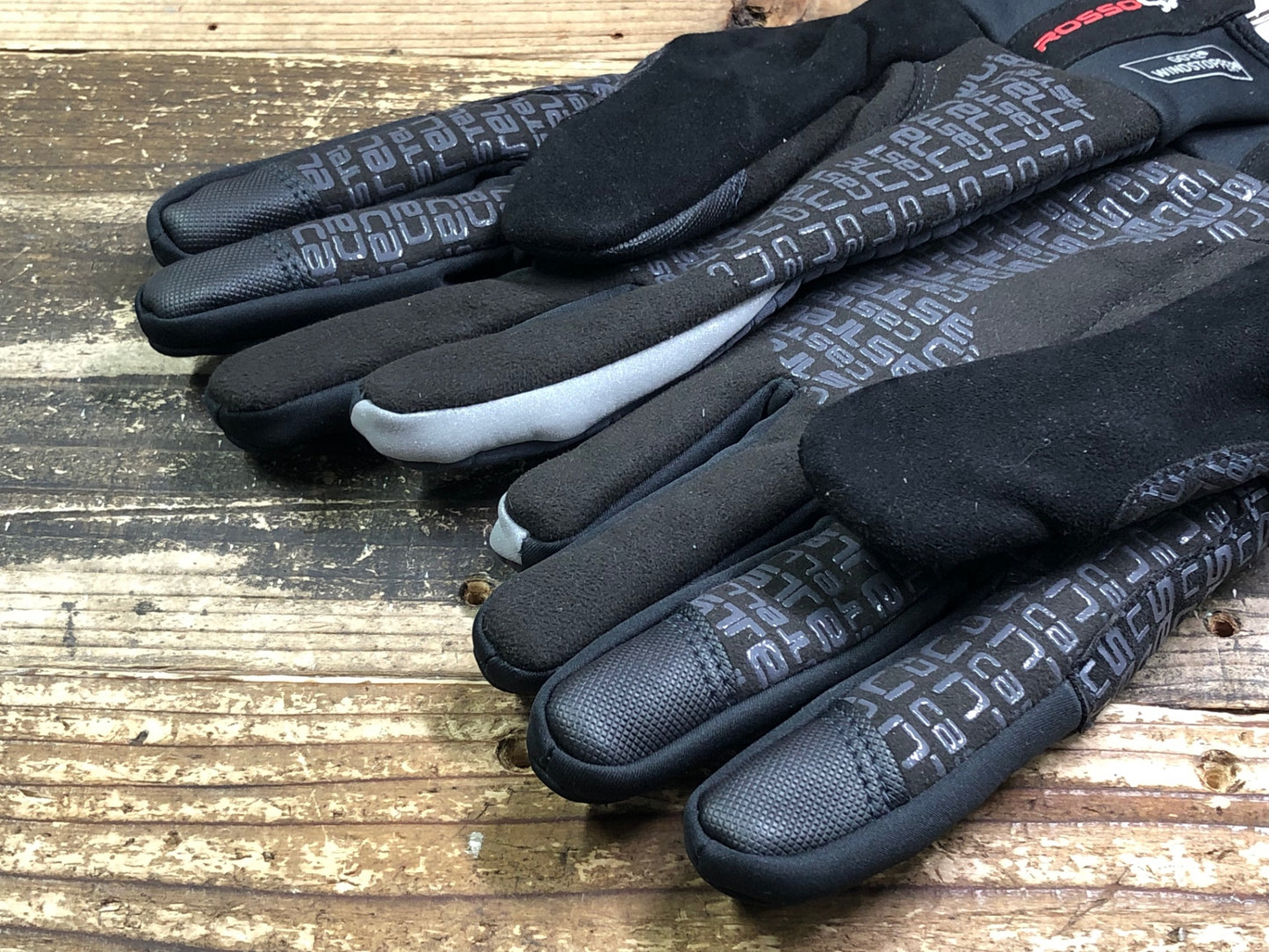 IV955 カステリ CASTELLI SPETTACOLO グローブ 黒 グレー L 裏起毛