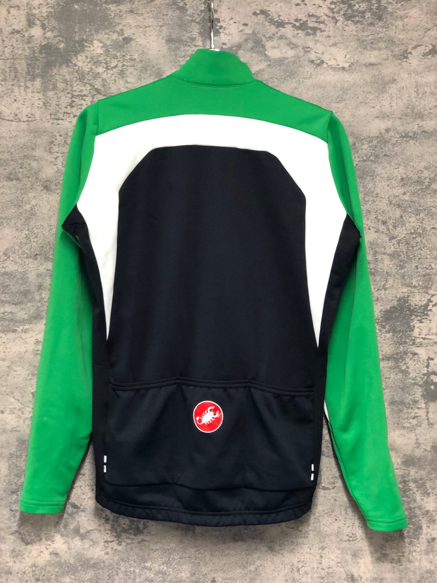 JC152 カステリ CASTELLI 長袖 サイクルジャージ 緑 黒 サイズ不明