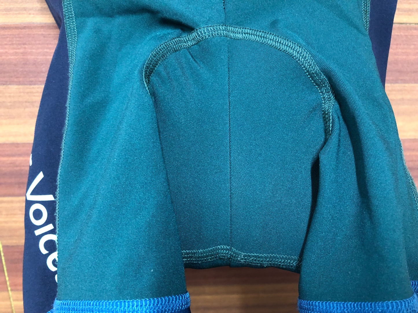 IR931 ラファ Rapha OUTDOOR VOICES HIGH-WAISTED PADDED SHORTS レーサーパンツ 緑紺 XXS