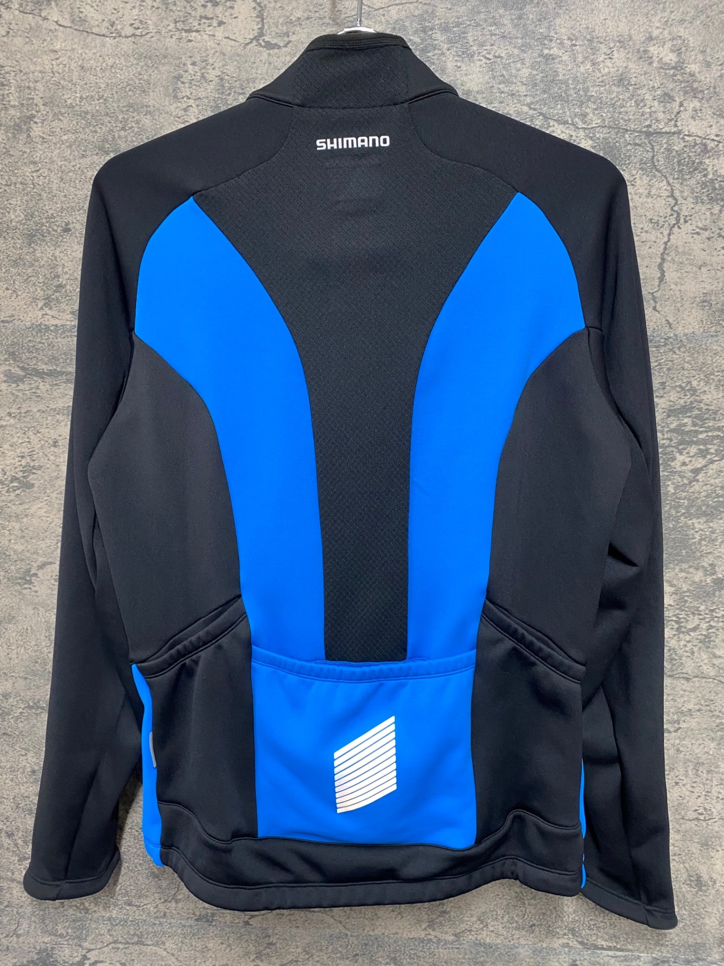 JC914 シマノ SHIMANO 長袖 サイクルジャケット 黒 水色 L 裏起毛
