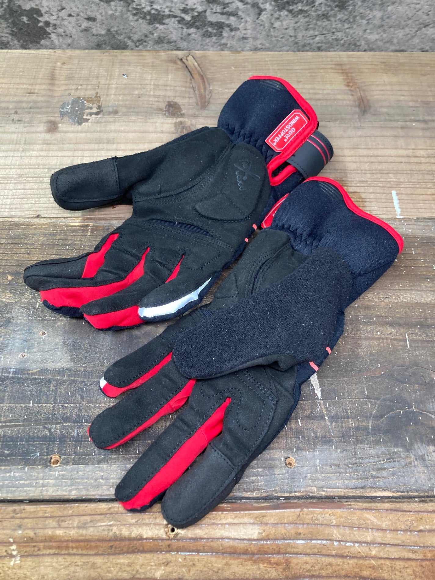 IO730 シマノ SHIMANO 長指 グローブ 黒 赤 M GORE WINDSTOPPER