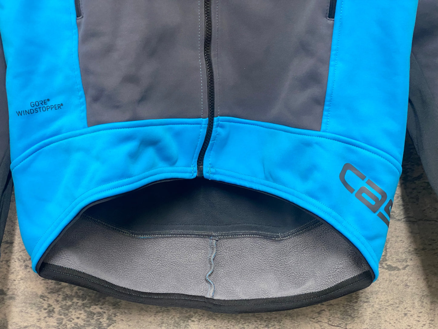 IZ763 カステリ CASTELLI 長袖 サイクルジャケット 水 グレー M 裏起毛 GORE WINDSTOPPER ※汚れ