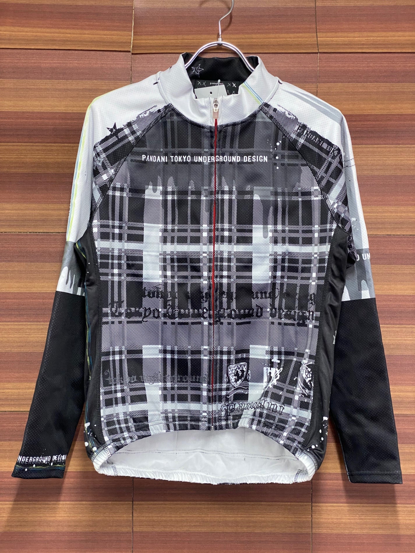 IT126 パンダーニ Pandani 長袖 サイクルジャケット 黒 白 S 裏起毛