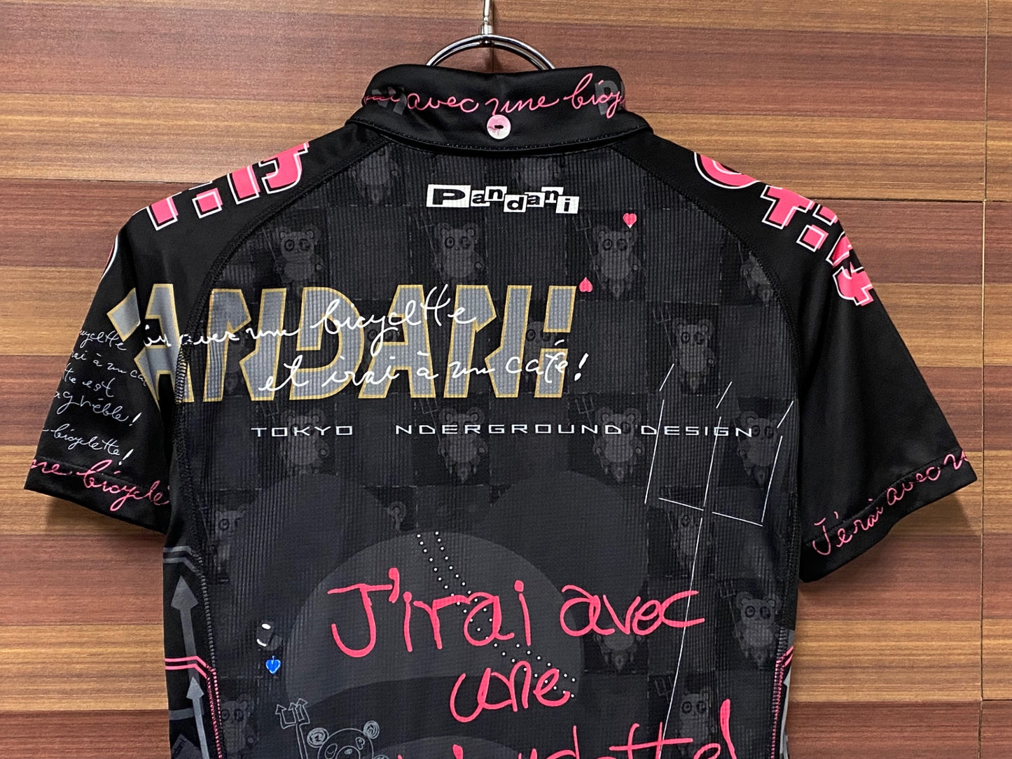 IT125 パンダーニ Pandani 半袖 サイクルジャージ 黒 XS