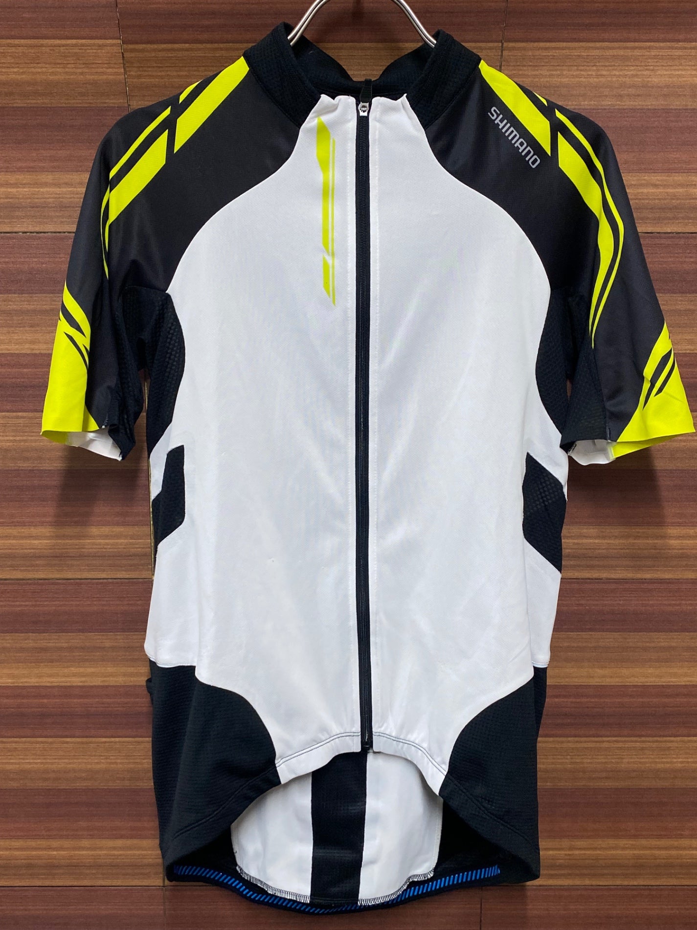 IN759 シマノ SHIMANO 半袖 サイクルジャージ XL 白 黒 ※ほつれ小