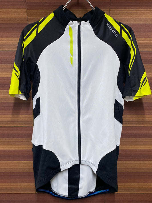 IN759 シマノ SHIMANO 半袖 サイクルジャージ XL 白 黒 ※ほつれ小