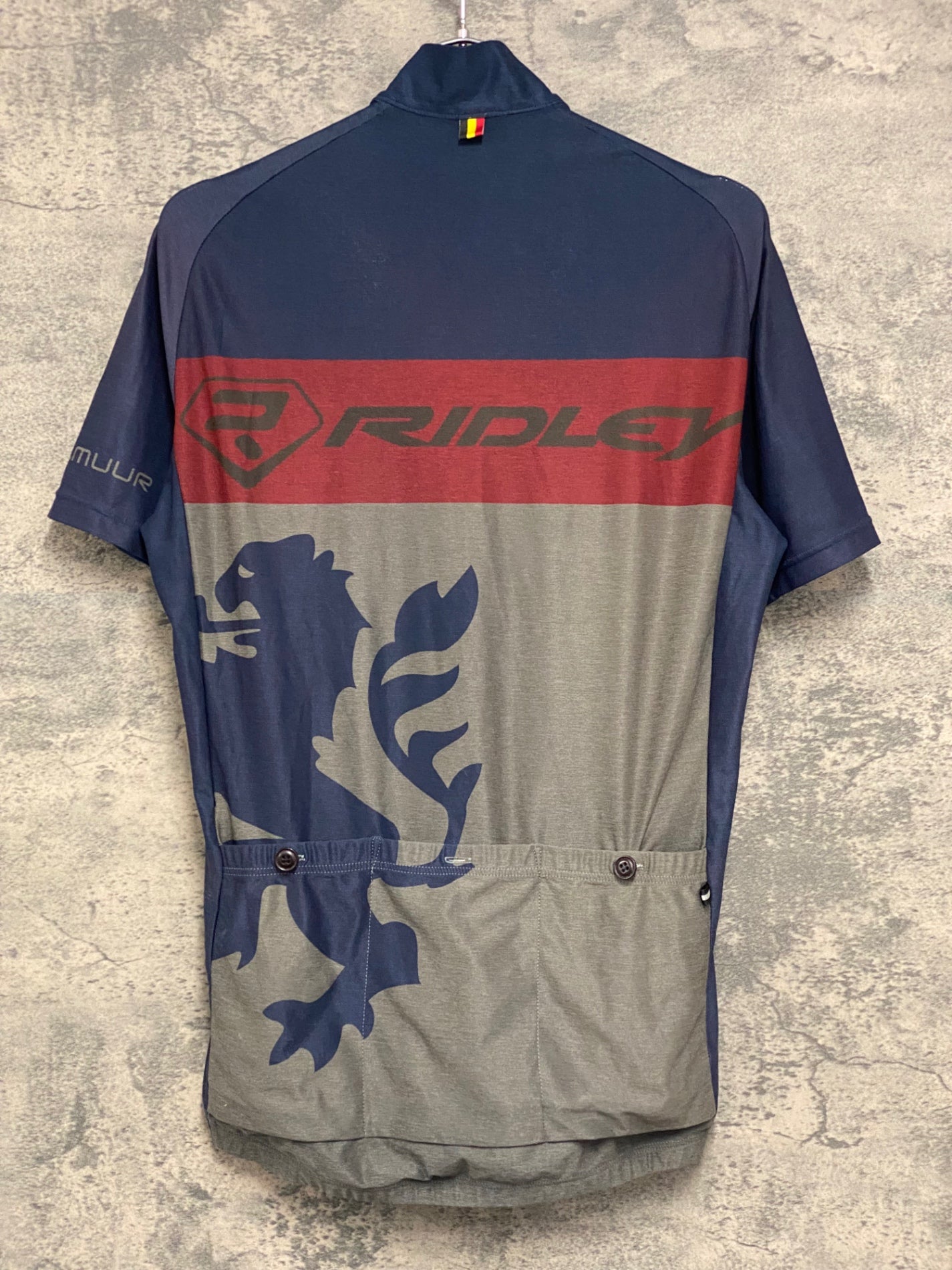 IZ410 カペルミュール KAPELMUUR 半袖 サイクルジャージ 紺 グレー S RIDLEY