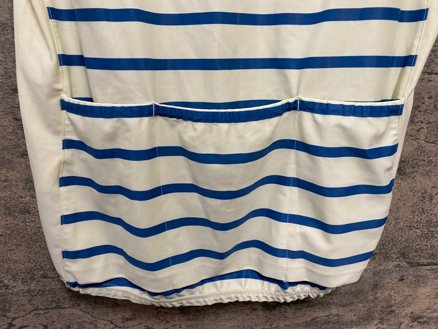 JB764 ステムデザイン STEM DESIGN 半袖 サイクルジャージ 白藍 ボーダー L