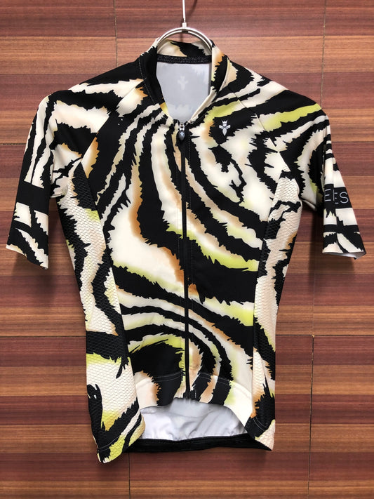 IR075 REINES 半袖 サイクルジャージ 白 黒 ゼブラ レディース XS