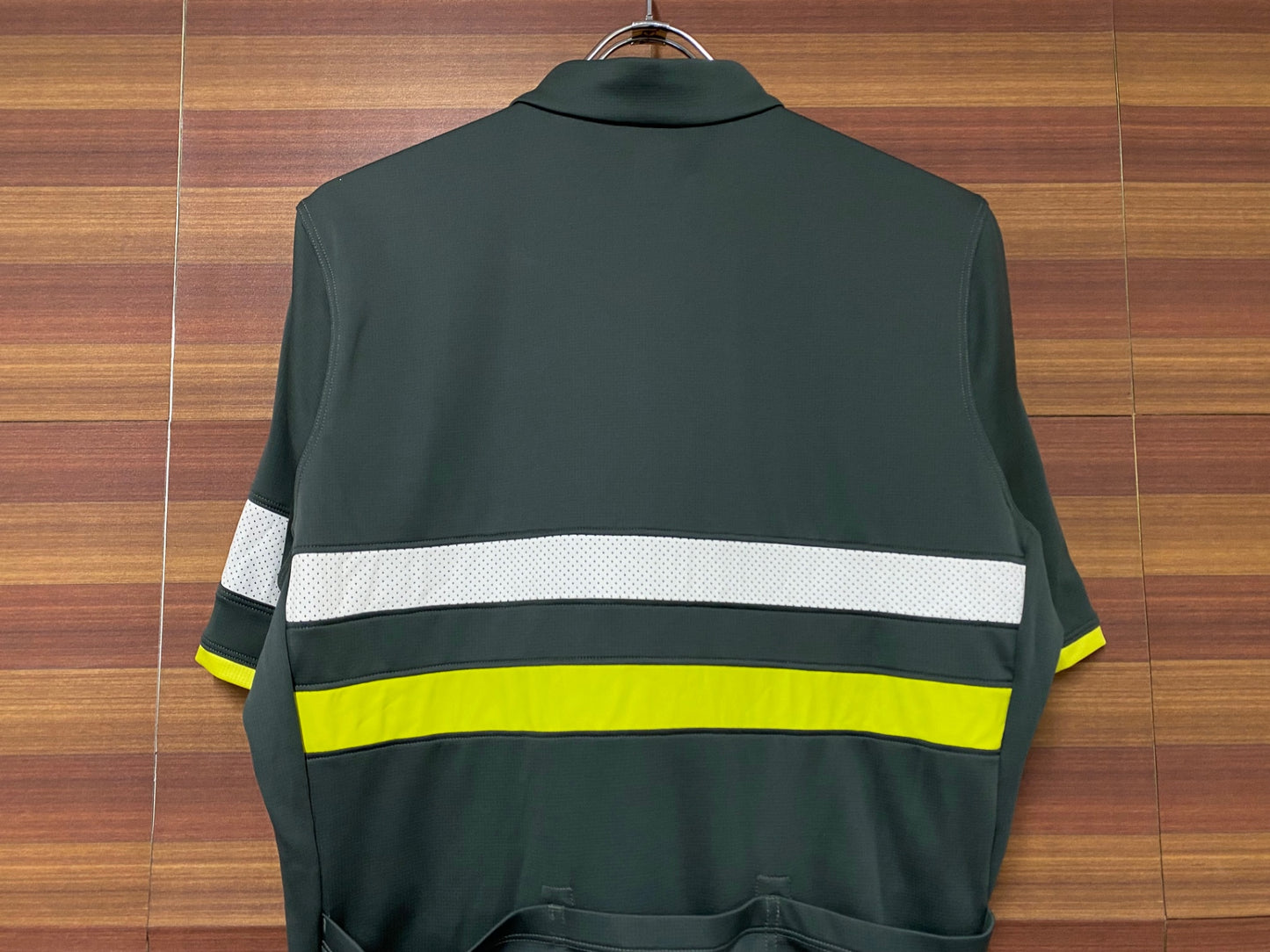 IN857 ラファ Rapha MEN'S LIGHTWEIGHT BREVET JERSEY 半袖 サイクルジャージ グレー 黄緑 L