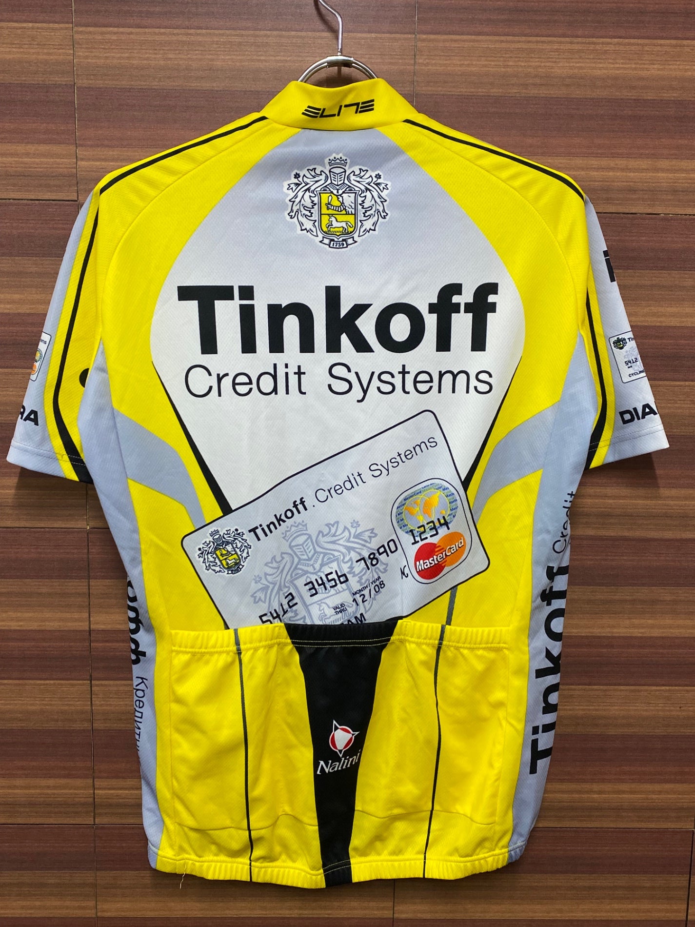 HV139 ナリーニ NALINI 半袖サイクルジャージ 4 黄 Tinkoff ※ほつれ