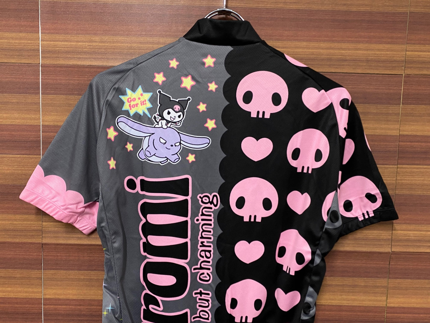 IS011 ウエイブワン WAVE ONE 半袖 サイクルジャージ 黒 グレー L マイメロディ スカル